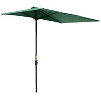 Outsunny 3m Garden Half Round Umbrella Balcony Parasol Aluminum Green