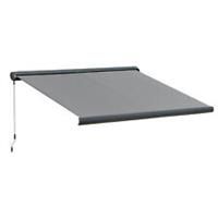 Outsunny 3x2.5m LED Light Cassette Electric Awning Door Window Sun Shade Grey