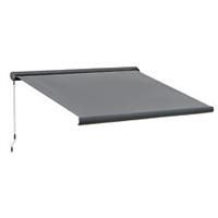 Outsunny 3.5x3m Electric Motorised Awning Door Window Shade w/ Cassette Grey