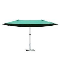 Outsunny Sun Umbrella Canopy Doubleside Crank Sun Shade Shelter 4.6M Dark Green