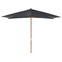 Outsunny Wooden Garden Parasol Sun Shade Patio Umbrella Canopy Dark Grey