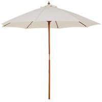 Outsunny 2.5m Wooden Garden Parasol Outdoor Umbrella Canopy w/ Vent OffWhite