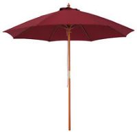 Outsunny 2.5m Wooden Garden Parasol Outdoor Umbrella Canopy w/ Vent Red