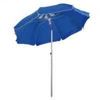 Outsunny 1.9m Arced Beach Umbrella 3-Angle Canopy w/ Aluminium Frame Bag Blue