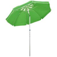 Outsunny 1.9m Arced Beach Umbrella 3-Angle Canopy w/ Aluminium Frame Bag Green