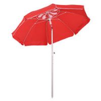 Outsunny 1.9m Arced Beach Umbrella 3-Angle Canopy w/ Aluminium Frame Bag Red