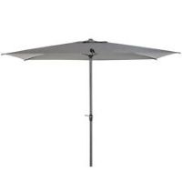 Outsunny 2.58m Aluminium Garden Parasol Sun Umbrella Angled Canopy Grey