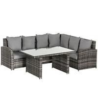 Outsunny 3 PCS Outdoor All Weather Rattan Dining Sets Furniture Backyard Garden