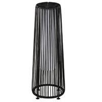 Outsunny Garden Solar Powered Lights Woven Wicker Lantern Auto On/Off Black