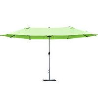Outsunny Sun Umbrella Canopy Doubleside Crank Sun Shade Shelter 4.6M Green