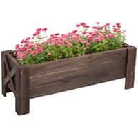 Outsunny Wooden Garden Raised Bed Planter Grow Containers Pot, 100x36.5x36cm