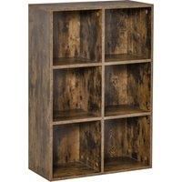 HOMCOM Cubic Cabinet Bookcase Shelves Storage Display for Study, Living Room, Home, office, Rustic Brown