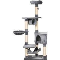 PawHut Cat Tree Condo Tower Multi-level Height 150CM Kittens Activity Stand House with Toys & Various Scratching Posts
