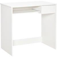 Homcom Compact Computer Table With Keyboard Tray Drawer Oak White