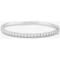 Starbright Silver 3mm Cubic Zirconia Four Claw Set Hinged Bangle BA620(3M) 3A