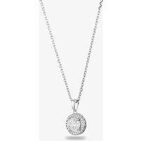 Starbright Silver Round Cubic Zirconia Halo Pendant THB-02P 3A