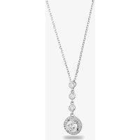 Starbright Silver Round Cubic Zirconia Halo Pendant THB05P 3A