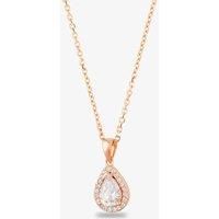 Starbright Rose Pearcut Cubic Zirconia Halo Pendant THB01P 3A RGP