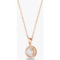 Starbright Rose Round Cubic Zirconia Halo Pendant THB02P 3A RGP