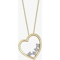 9ct Two Colour Gold 0.02ct Diamond Open Heart Necklace P4218YW/02C-10