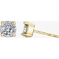 9ct Two Colour Gold 0.10ct Diamond Stud Earrings E4058YW/10-10