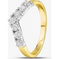 9ct Yellow Gold Clear Crystal Wishbone Ring DIV003C-P