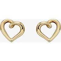 9ct Yellow Gold Open Heart Stud Earrings GE2293