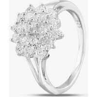 Sterling Silver & Cubic Zirconia Flower Cluster Ring DPR3598SIL-M