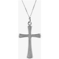 9ct White Gold Plain Cross Pendant 5641523