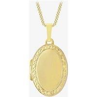 9ct Bubbled Border Oval Locket and 18" Chain LK224 CN025A18