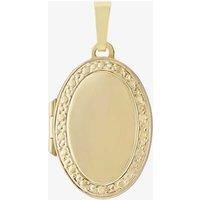 9ct Bubbled Border Oval Locket and 18" Chain LK224 CN025A18