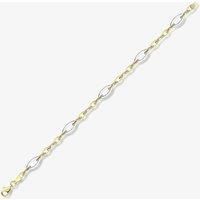 9ct Two Colour Gold Open Marquise Link Bracelet BR60207
