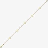 9ct Yellow Gold Open Flower Chain Bracelet CN11507