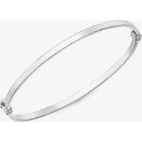 9ct White Gold Plain Oval Hinged Bangle 5.31.2111