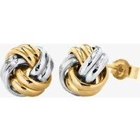9ct Gold Two Colour Small Double Knot Stud Earrings 2.55.6219