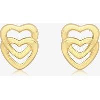 9ct Yellow Gold Entwined Heart Stud Earrings 1.55.7529