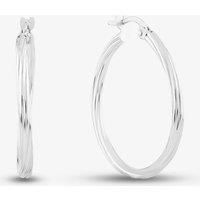 9ct White Gold Twist Hoop Earrings D015003W