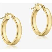 9ct Gold Plain Flat Hoop Earrings 1.51.0889