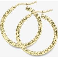 9ct Gold 23mm Twisted Hoop Earrings ER523