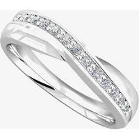 9ct White Gold Diamond Crossover Ring (L) 9110/9W/DQ10 L
