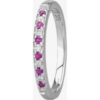 9ct White Gold Claw-set Ruby and Diamond Half Eternity Ring OJR0300-R N