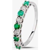 9ct White Gold Claw Set Emerald And Diamond Half Eternity Ring H6142E-9W-008F N