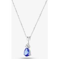 9ct White Gold Diamond and Tanzanite Tear Drop Pendant VP07199 9KWTANZ