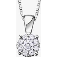 9ct White Gold 0.25ct Diamond Round Cluster Pendant P2382W/259