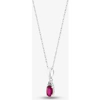 9ct White Gold Diamond Ruby Pendant QP00178 9KW/RUBY
