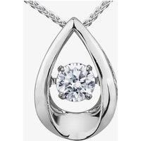 9ct White Gold 0.05ct Diamond Pulse Teardrop Pendant P3107W/0510
