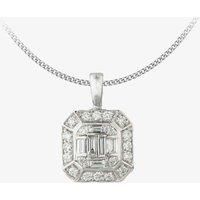 9ct White Gold 0.37ct Multicut Diamond Mosaic Pendant P3985W/379