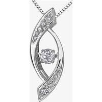 9ct White Gold 0.22ct Diamond Open Marquise Pendant P3161W/22-10