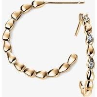 9ct Gold Diamond Beaded Hoop Earrings GE2033