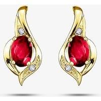 9ct Yellow Gold Ruby and Diamond Swirl Stud Earrings E1860/7-9